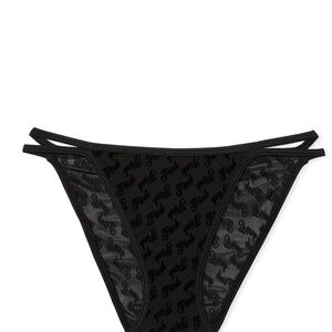 PINK Victoria's Secret Black Sheer Bikini Bottom